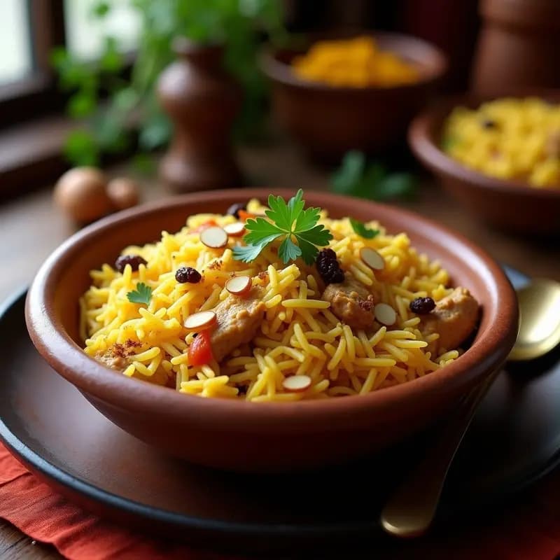 B Eriyani de Pollo con Arroz Basmati y Especias: Receta Pakistana en Olla Rápida