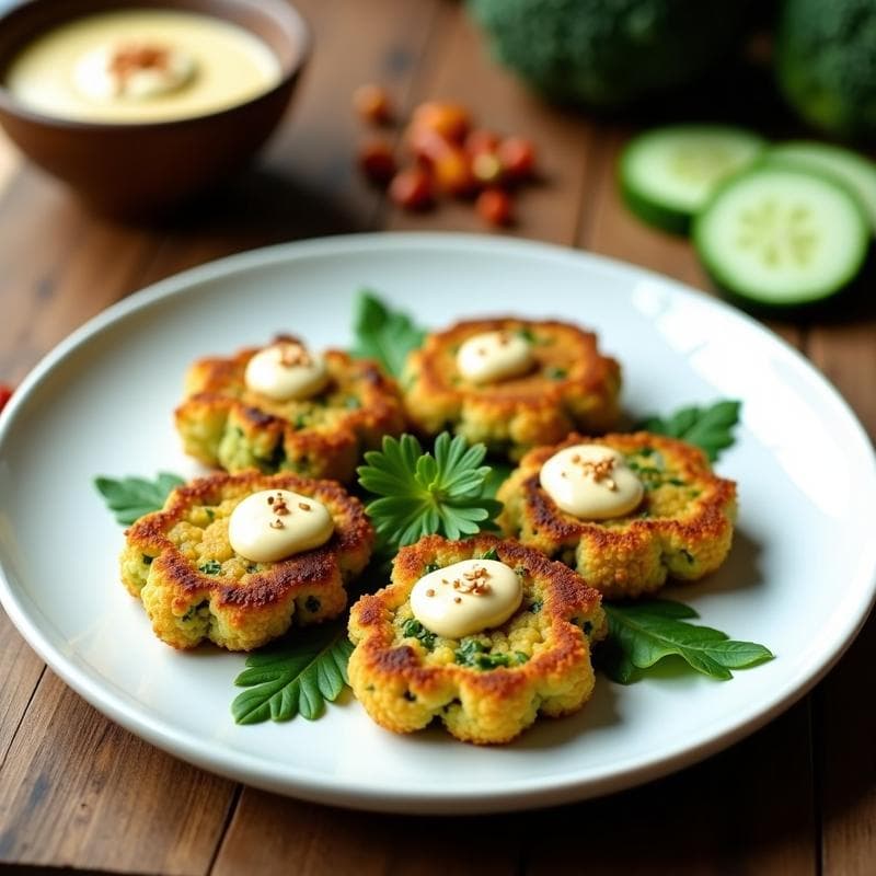 B Berlín de Coliflor y Brócoli con Salsa de Anacardos: Receta Vegana al Horno