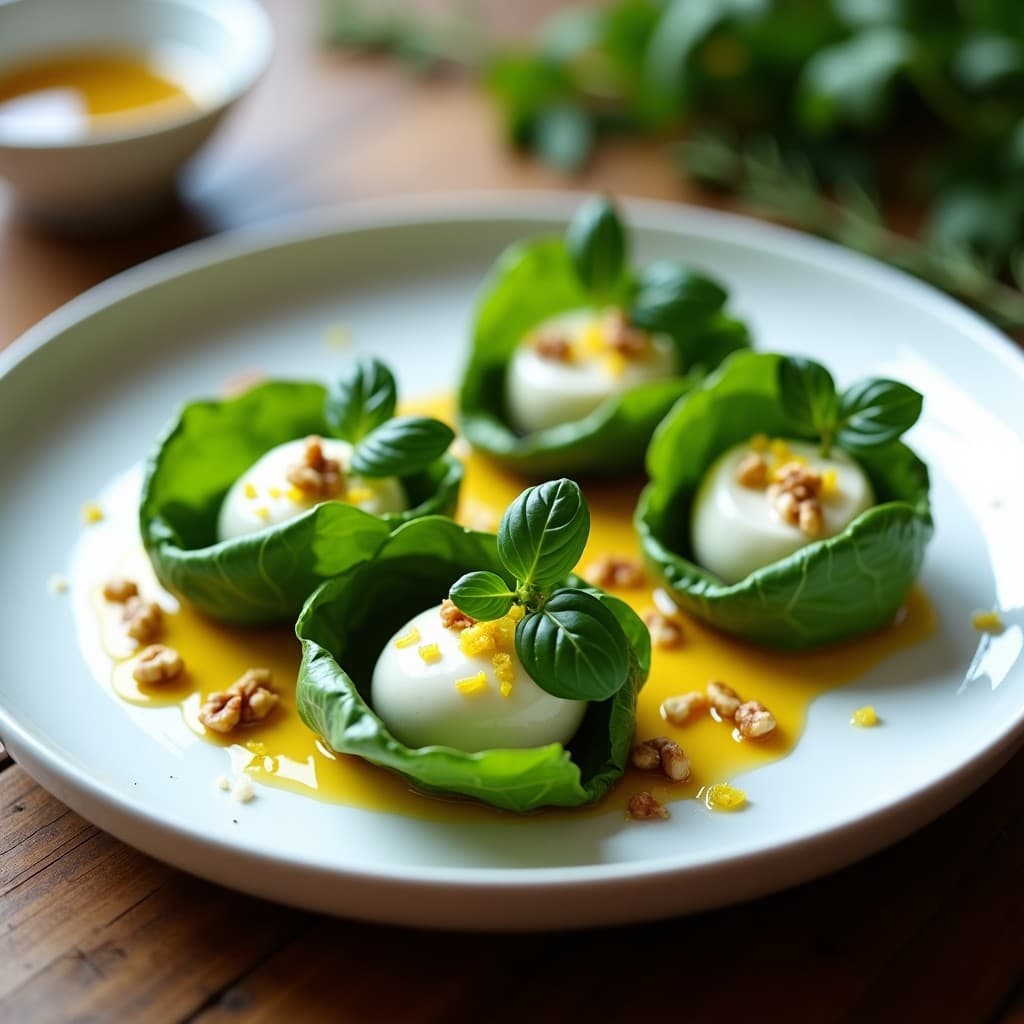 Berros Rellenos de Queso de Burrata y Nueces con Vinagreta de Miel: Entrante Italiano en 10 Minutos