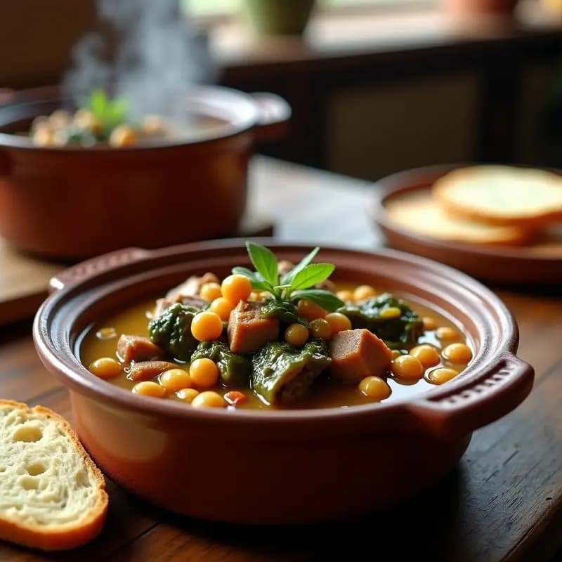 Berza Andaluza con Garbanzos y Costillas: Receta de Invierno en Olla Lenta