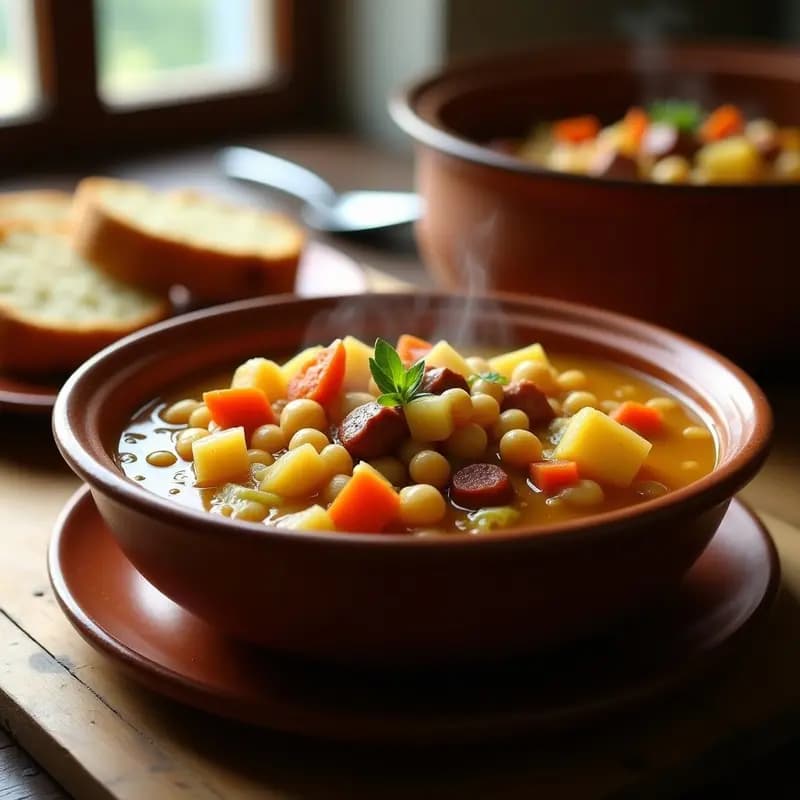 Berza andaluza con pringá y garbanzos: Plato de cuchara típico de Sevilla