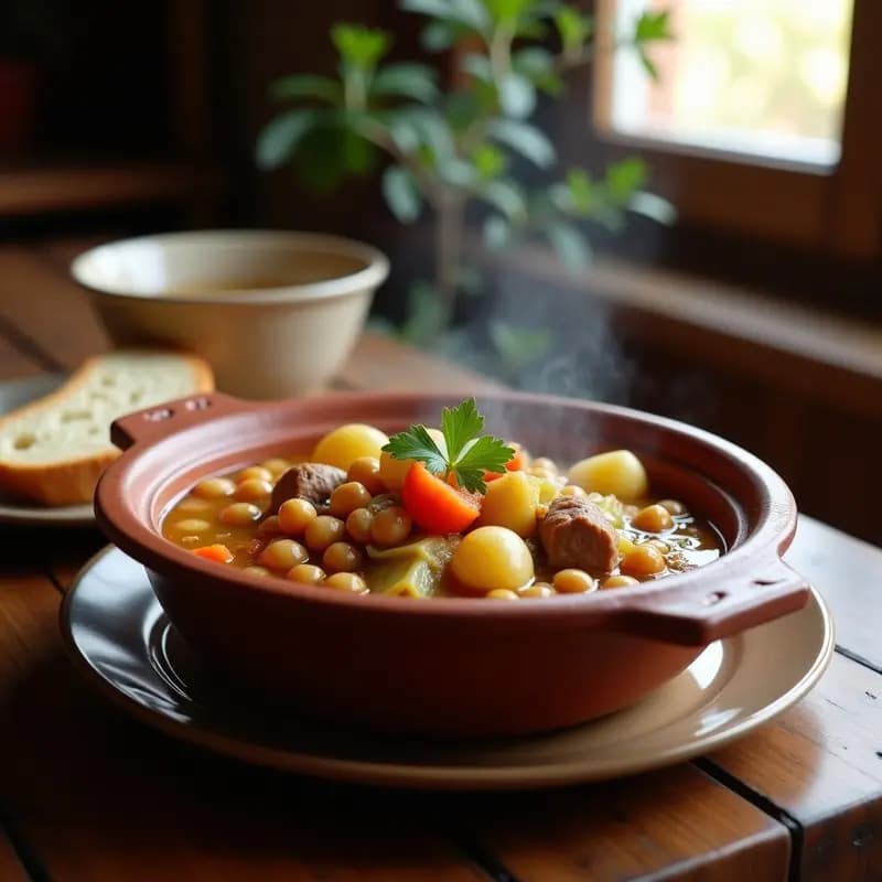 Berza extremeña con garbanzos y oreja de cerdo: Cocido inolvidable de la dehesa