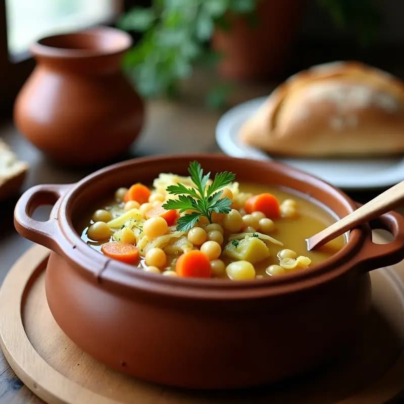 Berza Madrileña con Garbanzos y Verduras: Receta de Olla en 1 Hora