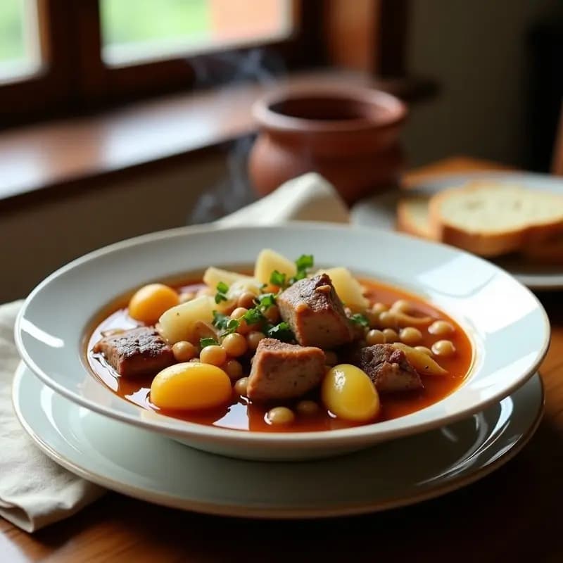Berza Madrileña con Oreja y Rabo: Cocido Tradicional en Olla Express
