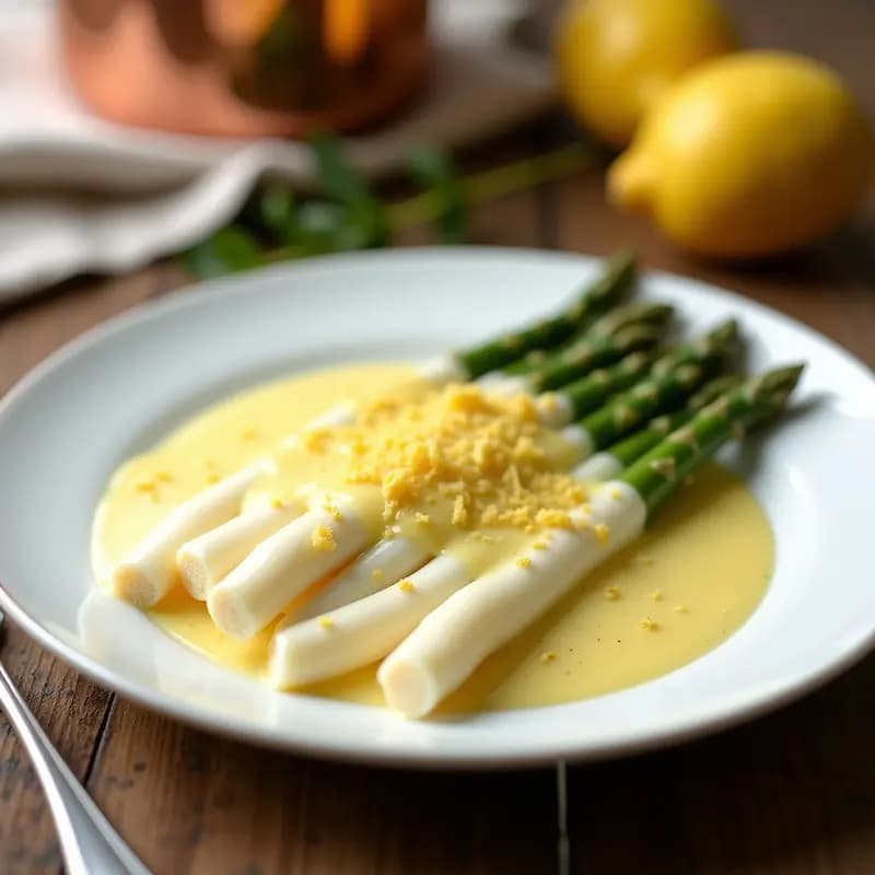 Beurre Blanc de Limón y Azafrán con Espárragos Blancos: Salsa Francesa Keto y Sin Lactosa
