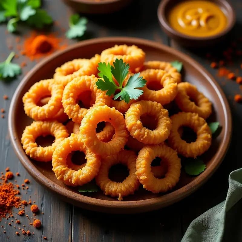 Bhaji de Cebolla Pakistana con Especias Garam Masala: Aperitivo Crujiente y Picante en 15 Minutos