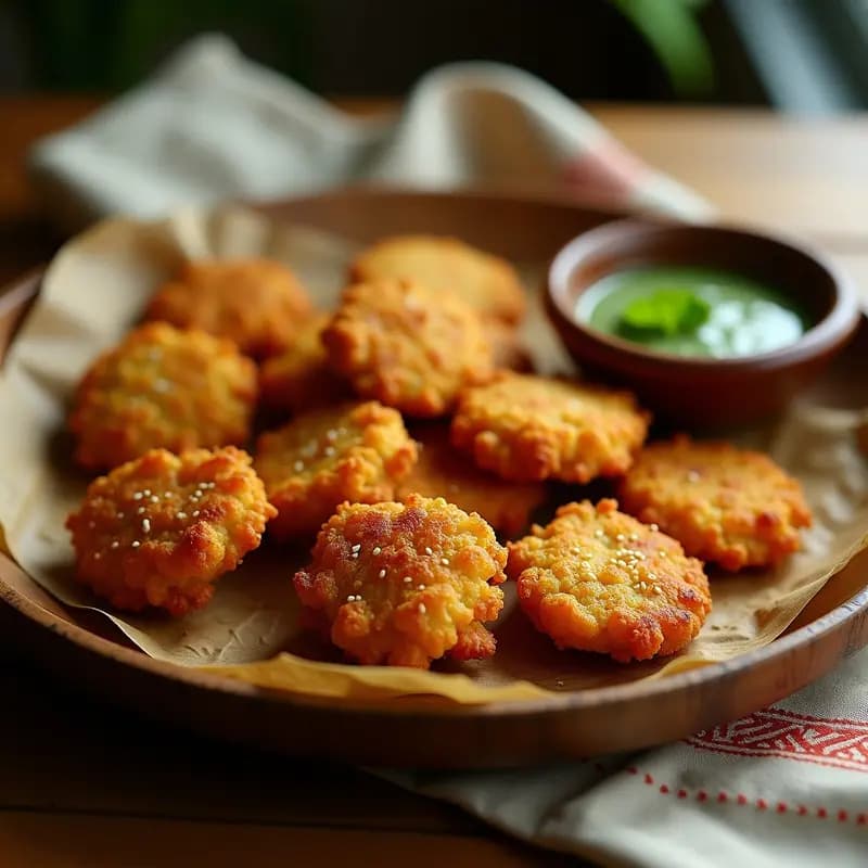 Bhaji Pakora India de Espárragos y Coliflor: Aperitivo Crujiente en Airfryer Sin Harina