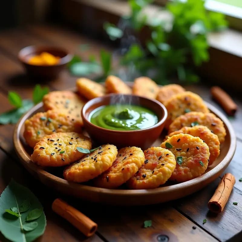 Bhaji Pakora India de Espinacas y Cebolla: Snack Crujiente y Vegano para Monzones