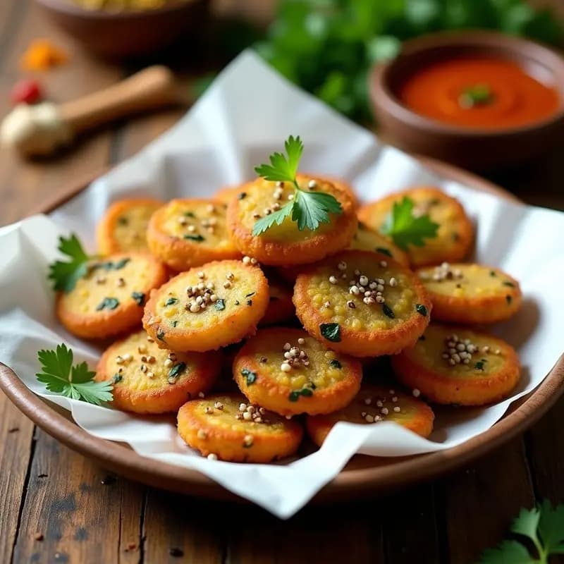 Bhajis de Cebolla y Espinacas con Chutney de Tamarindo: Aperitivo Indio Crujiente
