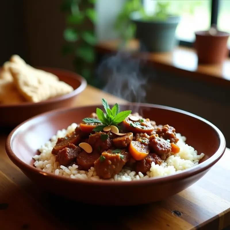 Bharat de Cordero con Arroz Basmati: Receta Iraquí Especiada y Reconfortante