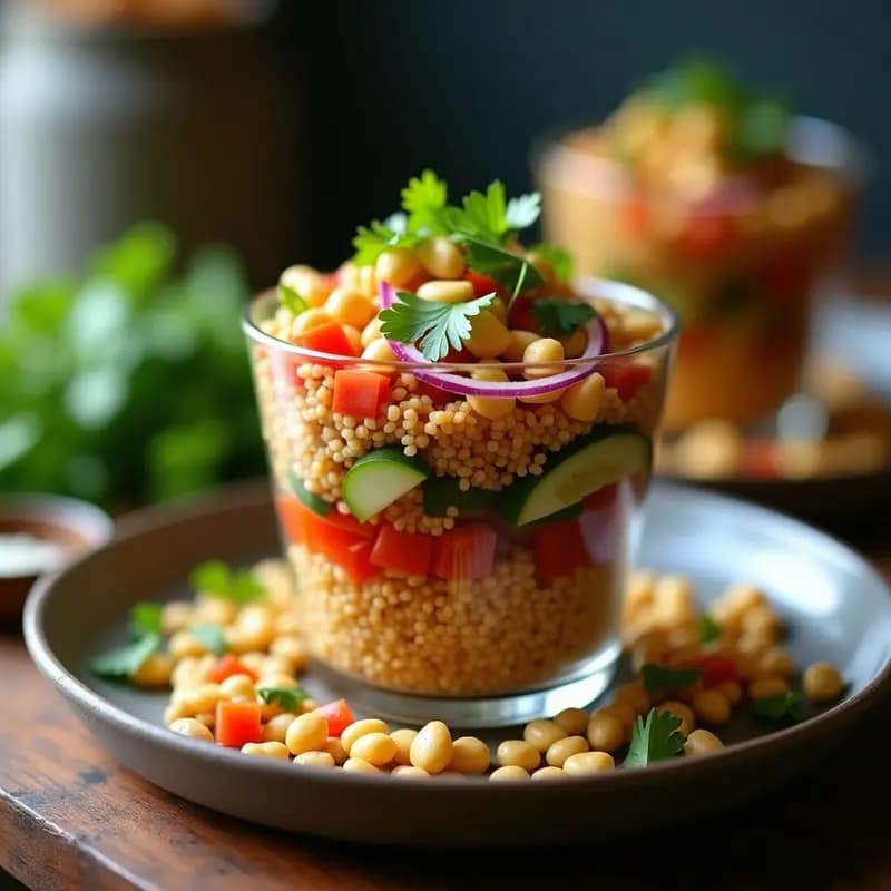 Bhel Puri de Quinoa y Cacahuete: Snack Indio Crujiente y Sin Gluten