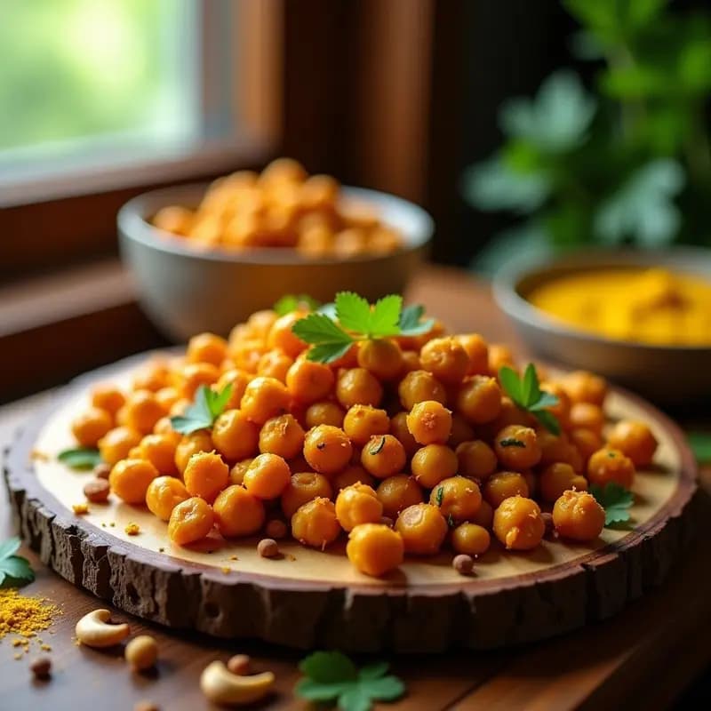 Bhuja Mix de Garbanzos y Anacardos: Snack Indio Crujiente y Alto en Proteínas en Airfryer