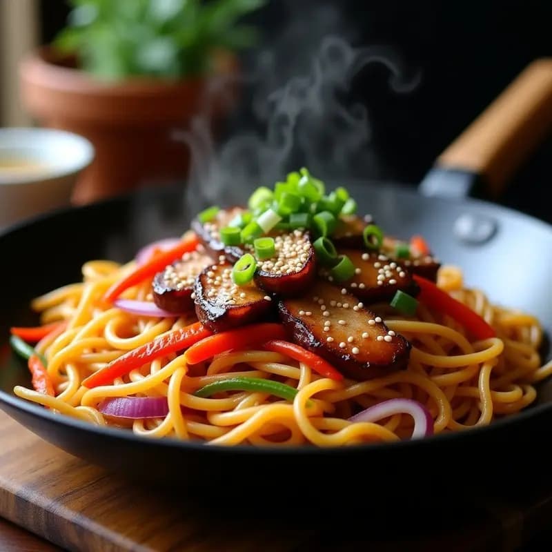 B年粿 (Bian Ding) Chino de Fideos de Arroz con Cerdo y Vegetales: Receta Tradicional en Wok