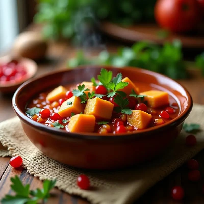 Bibi Goulash de Pollo al Estilo Azerí: Receta con Tomate y Albaricoques Secos en Olla Exprés