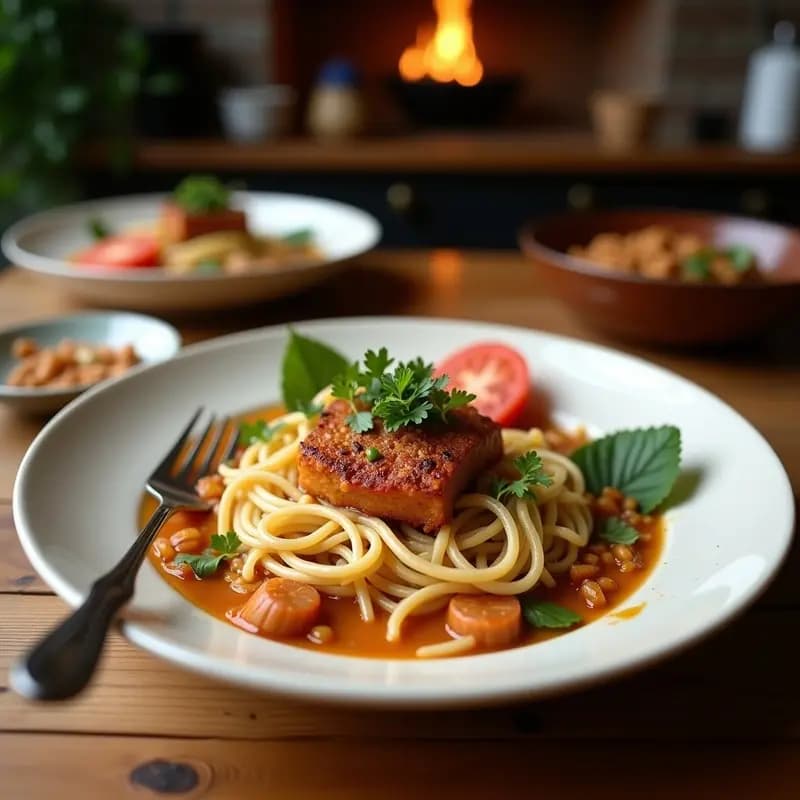 Bibim Guksu Coreano con Fideos de Calabacín y Sésamo: Receta Vegana y Sin Gluten