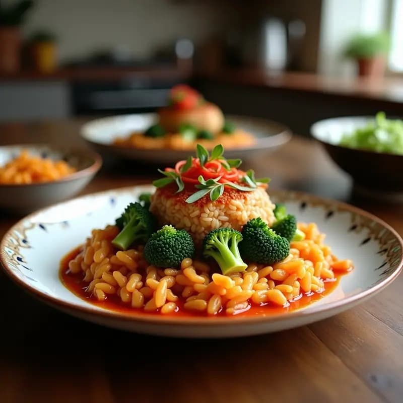 Bibimbap Coreano con Arroz de Brócoli: Receta Low-Carb y Rápida en Sartén