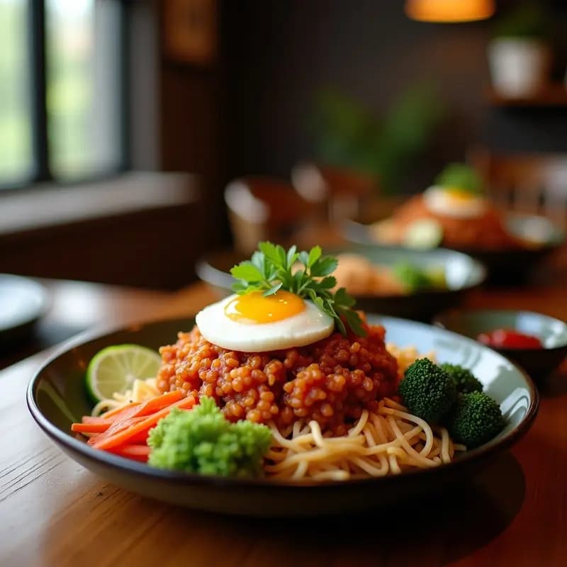Bibimbap Coreano con Arroz Integrales y Vegetales Fermentados: Receta Salteada en Wok