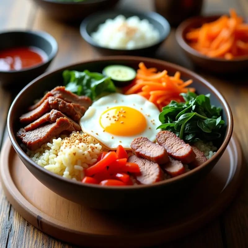 Bibimbap de Coliflor y Carnes Variadas: Receta Coreana Keto y Alta en Proteína