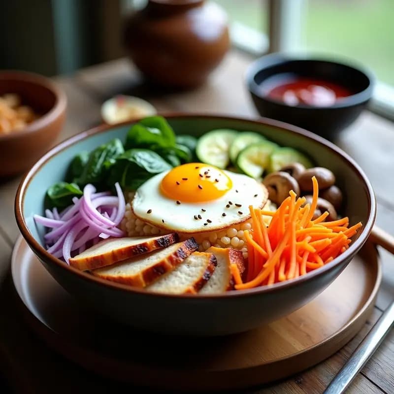 Bibimbap Coreano con Base de Coliflor: Versión Keto del Plato Tradicional