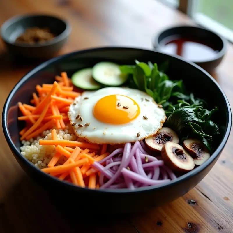 Bibimbap de Arroz de Coliflor y Verduras: Receta Coreana Keto y Sin Gluten
