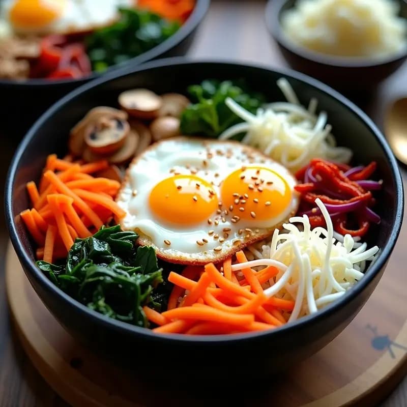 Bibimbap Coreano con Arroz Cauliflower: Receta Baja en Carbohidratos y Alta en Fibra