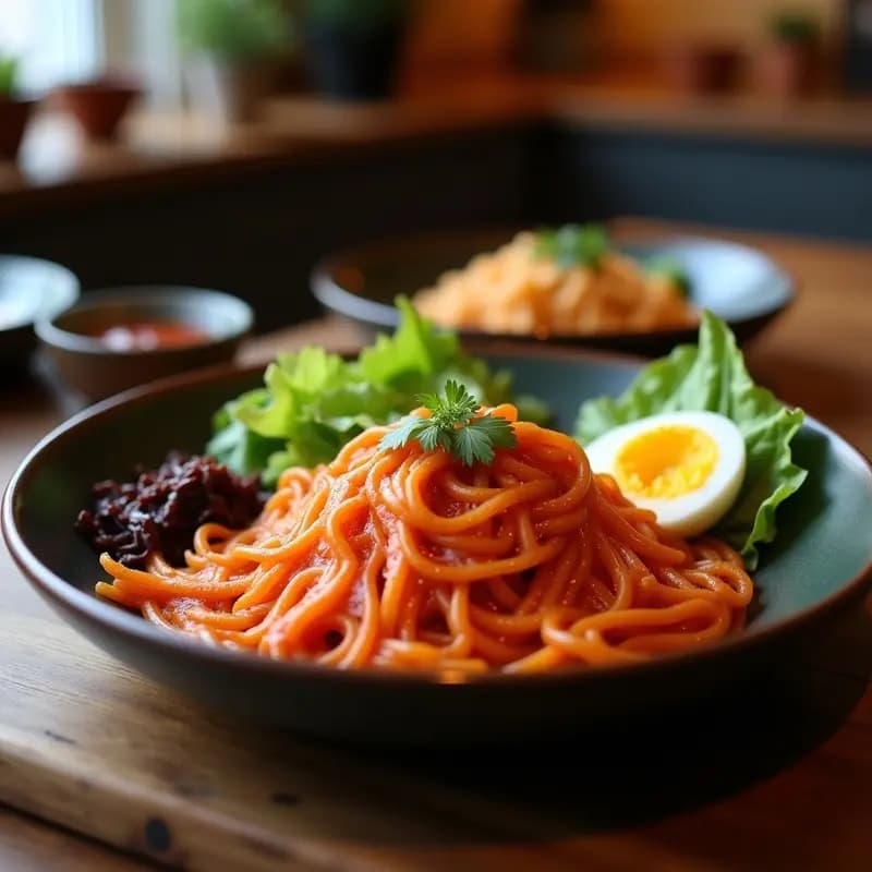 Bibimbap Coreano con Kimchi Vegano y Salsa Gochujang: Receta en Thermomix sin Gluten