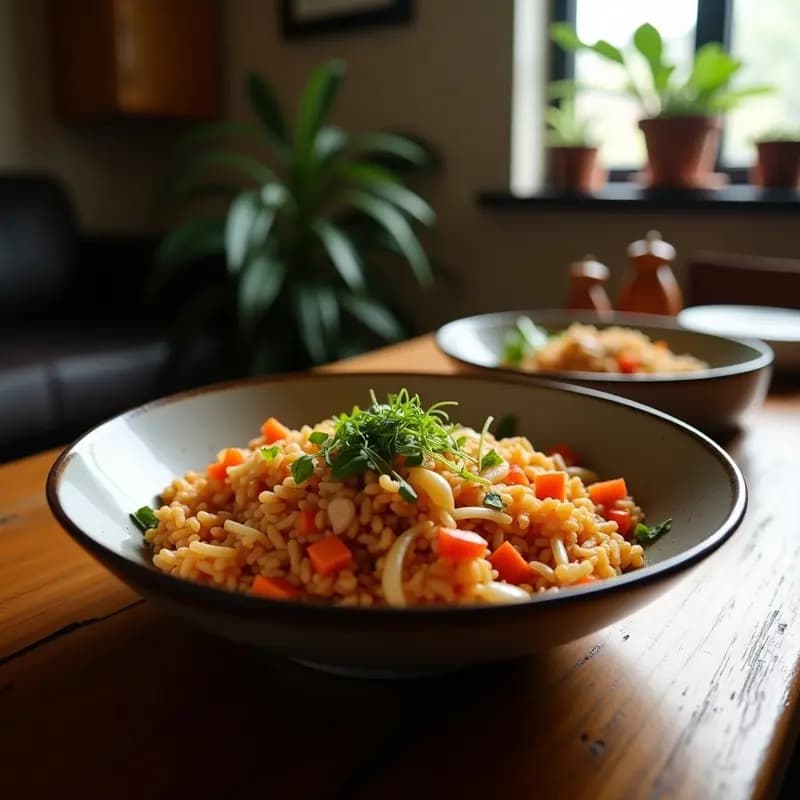 Bibimbap Coreano con Pollo y Vegetales: Receta Equilibrada en Boll de Arroz