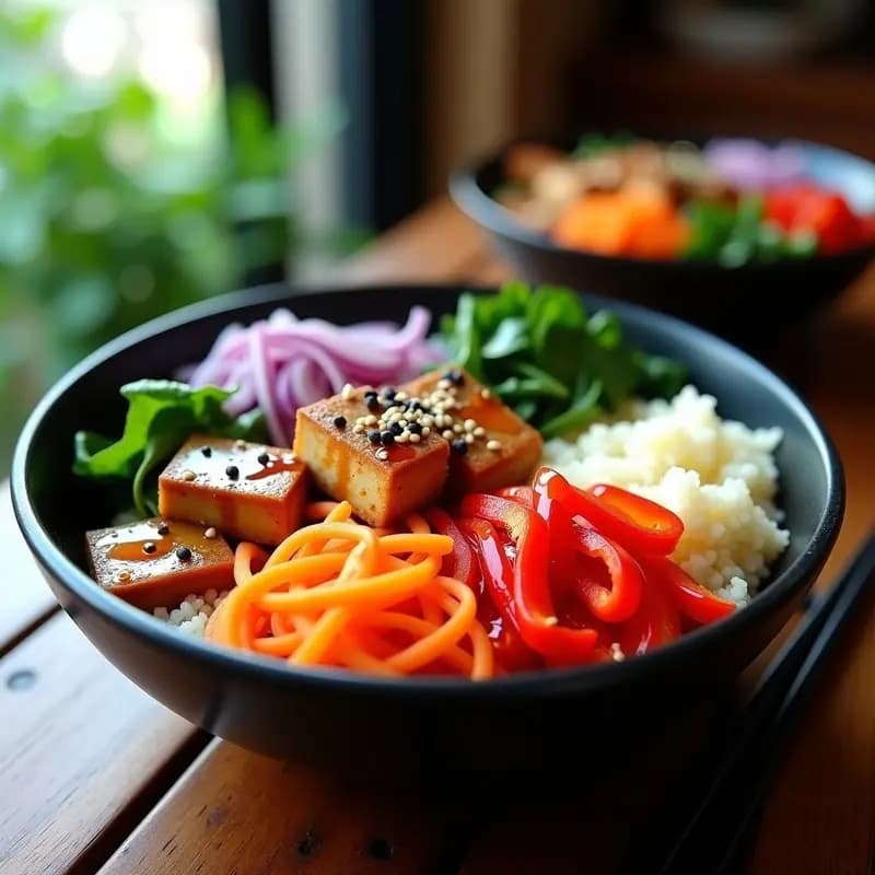 Bibimbap Coreano con Base de Quinoa: Receta Vegana y Alta en Proteína en 20 Minutos