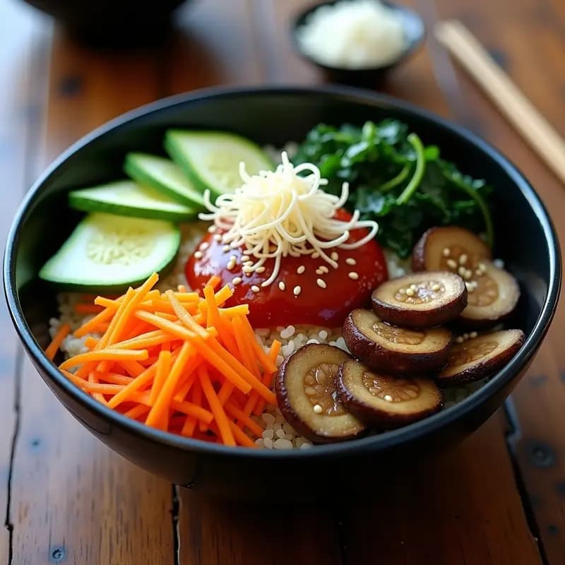 Bibimbap Coreano de Quinoa y Vegetales: Receta Sin Gluten con Salsa Gochujang Vegana