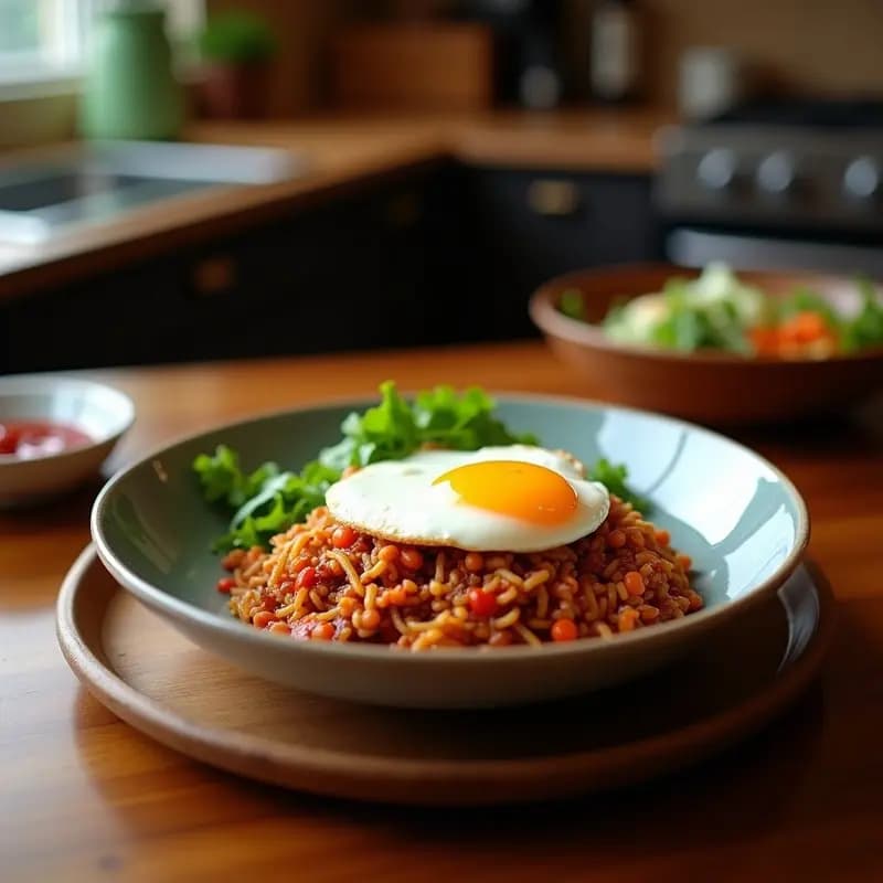 Bibimbap Coreano de Verano con Eneldo y Huevo Frito: Receta Colorida en 25 Minutos