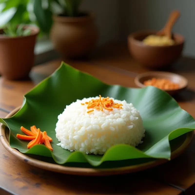 Bibingka Filipina de Arroz Glutinoso y Coco: Postre Tradicional en Hoja de Plátano