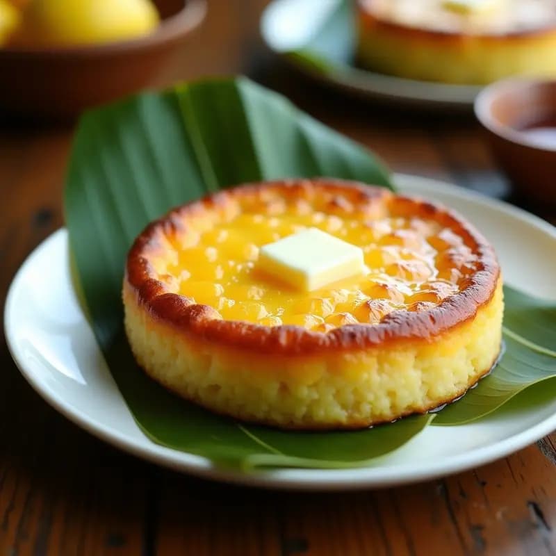Bibingka Filipina de Arroz Glutinoso y Huevos: Desayuno Dulce Tradicional en 30 Minutos