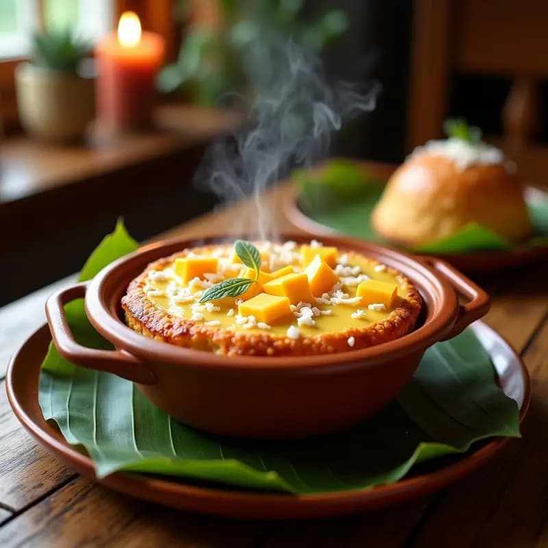 Bibingka Filipina de Arroz y Huevo: Postre Navideño en Clay Pot o Airfryer