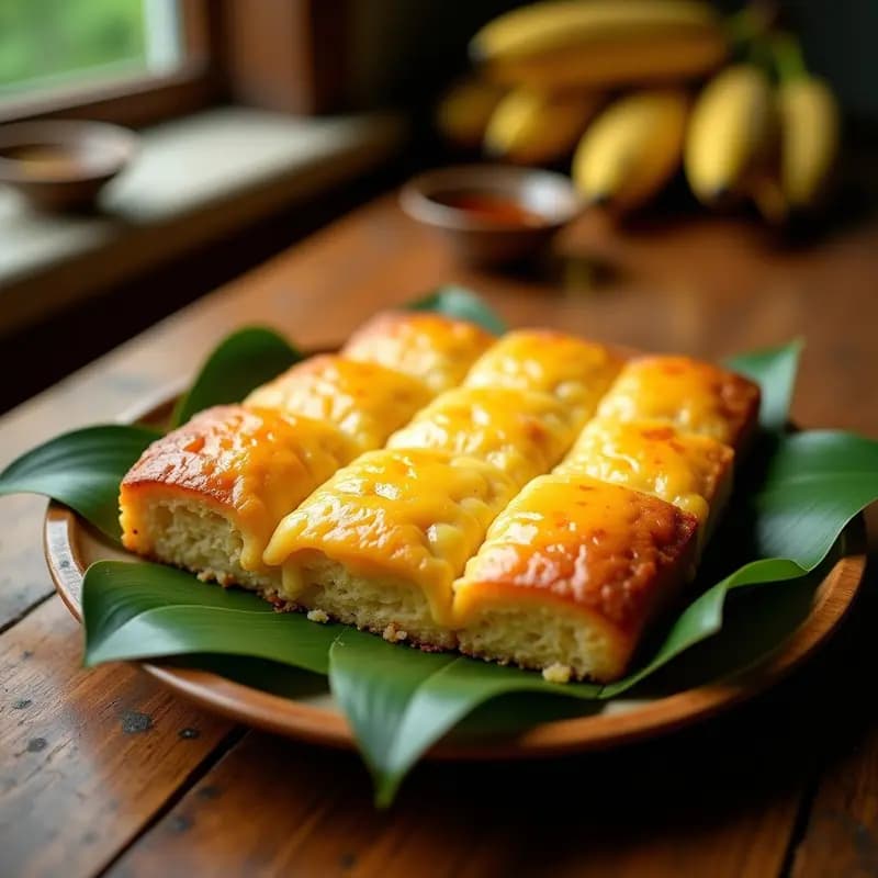 Bibingka Filipinas de Arroz y Huevo con Queso: Desayuno Tradicional al Horno