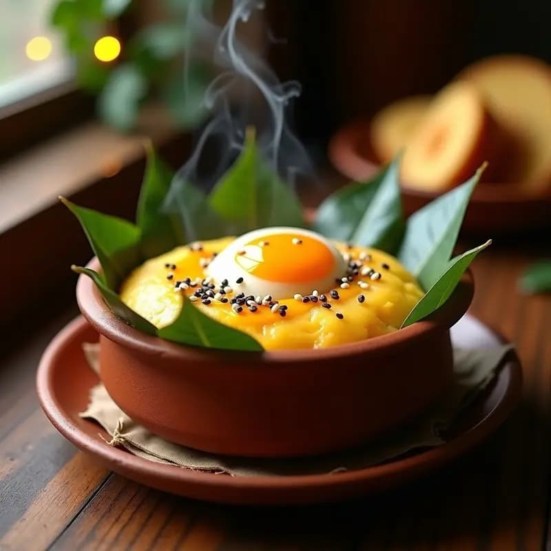 Bibingka de Arroz Glutinoso y Huevo Salado: Postre Filipina Navideña en Olla de Barro