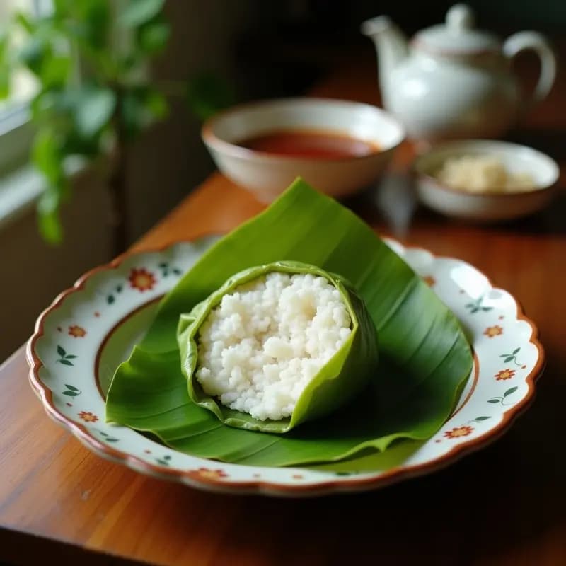 Bibingka de Coco y Pandan: Postre Filipino Sin Harina en Hoja de Plátano
