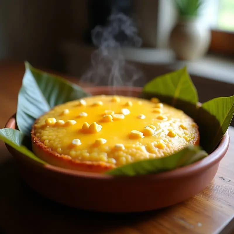 Pastel de Maíz Filipino (Bibingka) con Huevo y Queso Edam: Receta Tradicional en Olla Lenta