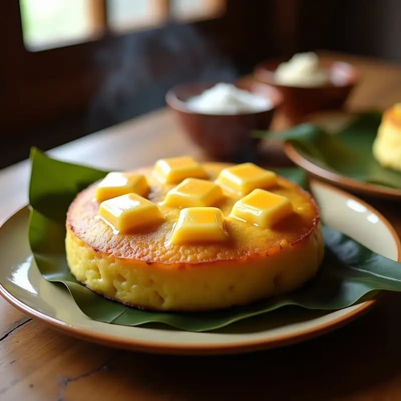 Bibingka Filipina con Queso Edam y Huevo de Pato: Receta en Horno de Barro y Alta en Proteína