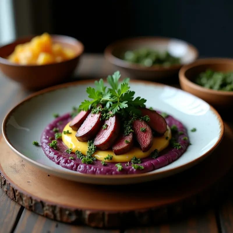 Bife de Chorizo con Chimichurri y Puré de Papa Andino: Receta Argentina Contundente