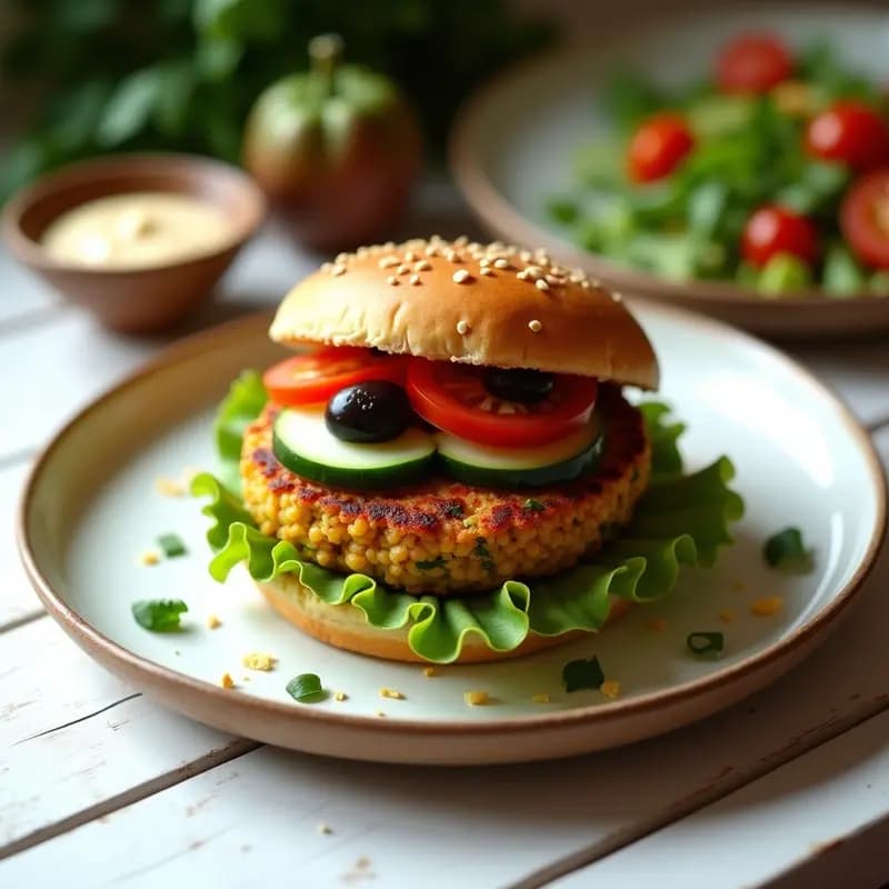 Bifteki de Lentejas y Calabacín: Hamburguesa Griega Vegana y Sin Gluten