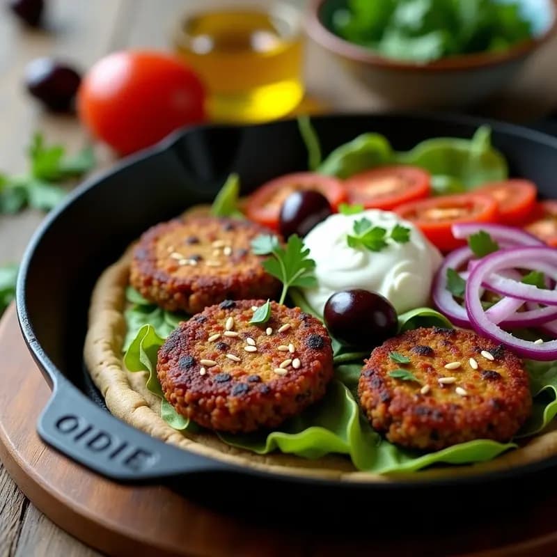 Bifteki Vegano de Lentejas y Remolacha: Hamburguesas Griegas en Sartén