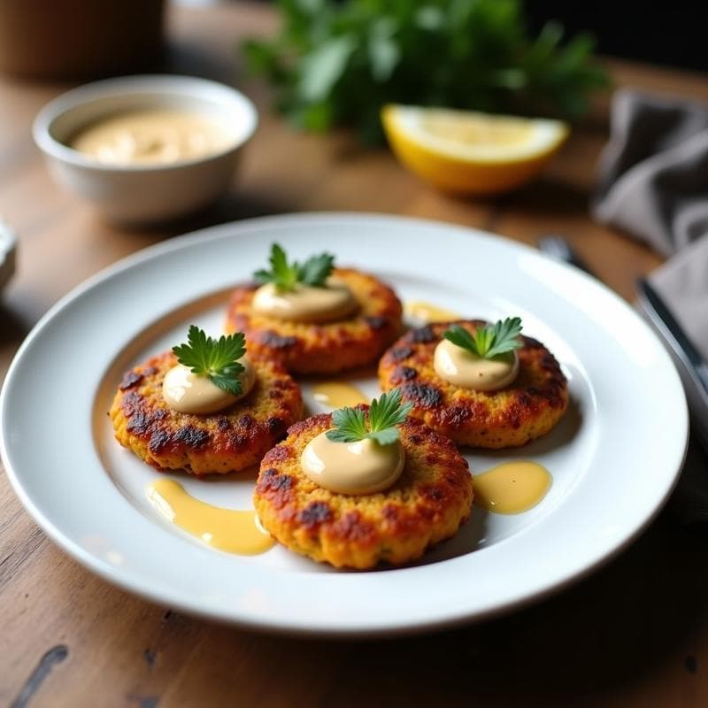Bifteki Veganos de Lentejas Rojas y Calabaza con Salsa de Tahini: Receta Griega en Sartén