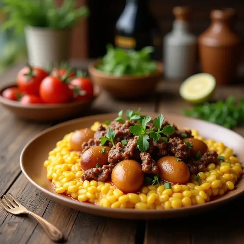 Bigtos de Maíz con Carne y Verduras: Receta Filipina Sabrosa en Olla Exprés