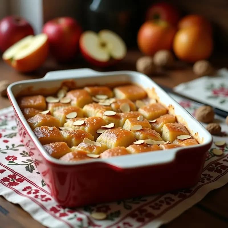 Bikalva Húngaro de Manzana y Nueces: Postre Tradicional Sin Azúcar y sin Gluten