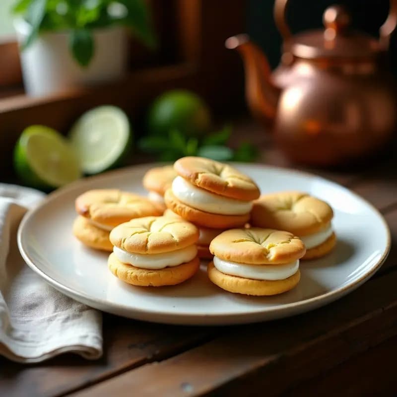 Bilbao Kakutxak: Galletas Vascas de Almendra y Lima Rellenas de Crema
