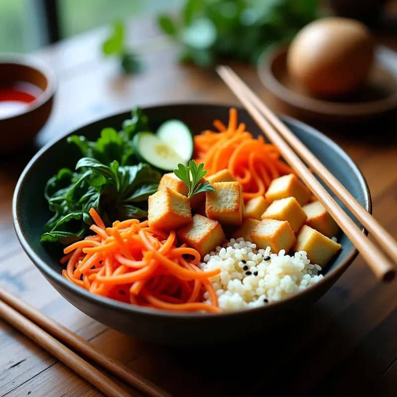 Bimbimbap Coreano con Quinoa y Kimchi de Coliflor: Receta Vegana y Sin Gluten