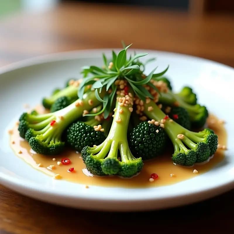 Bimi con Salsa de Cacahuete y Limón: Aperitivo Coreano Vegano y Crujiente