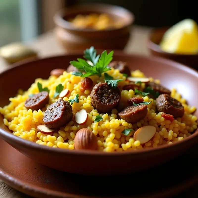 Biryani de Coliflor y Cordero: Receta Pakistaní Keto con Azafrán y Especias en Olla Lenta
