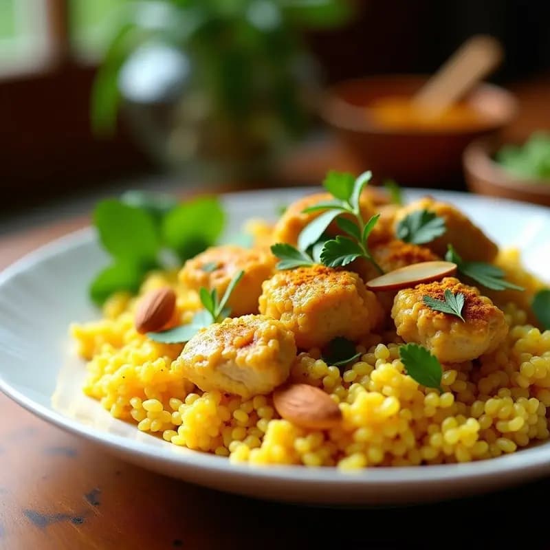 Biryani de Coliflor y Pollo: Receta India Baja en Carbohidratos con Especias Auténticas