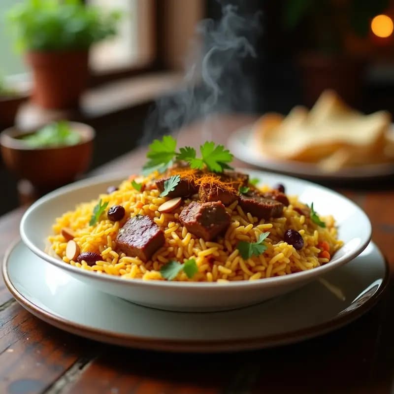 Biryani de Cordero con Azafrán y Frutos Secos: Receta India de Fiesta en Olla Rápida